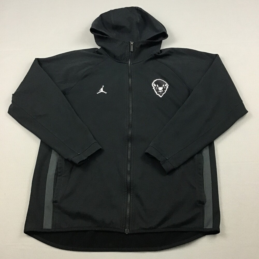Jordan Jacket Men Large Black Jumpman Full Zip Hood Basketball Buffalo Therma L